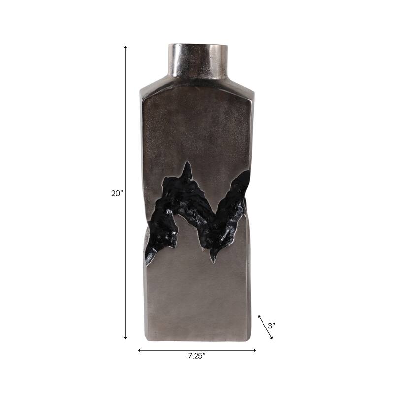 Artistic Table Vase with Fractured Finish for Home Decor