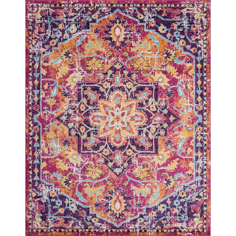Dynah Bohemian & Eclectic Medallion Indoor Area Rug
