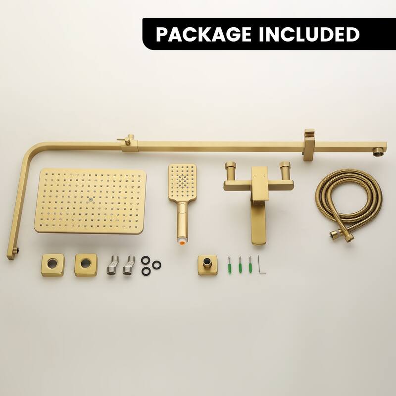 46"H 3-Function Stainless Steel Wall-Mounted Shower System