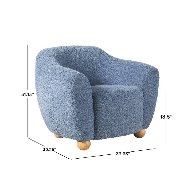 Walker Edison 2-Piece Contemporary Boucle Accent Chair and Storage Ottoman