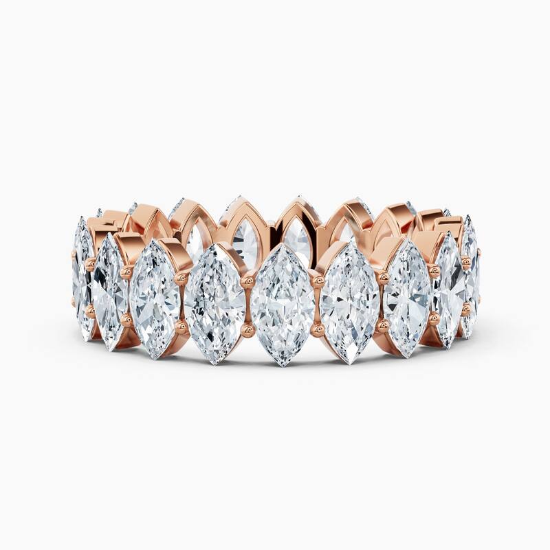 Auriya 14k Gold Marquise North-South Lab Grown Diamond Eternity Band 2.70 - 10.50 ct. tw. (F-G, VS) - 4.75 ct. wt. - 7 - Rose