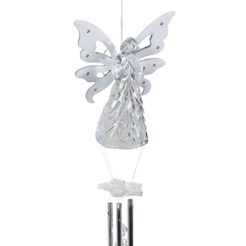 Exhart Large Solar Acrylic Angel Wind Chime, 6.5 by 42 Inches