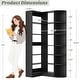 preview thumbnail 16 of 22, 6-Tier Corner Bookshelf, 71" H Freestanding L-Shaped Book Shelf with Baffle, Corner Open Display Shelf Bookcase