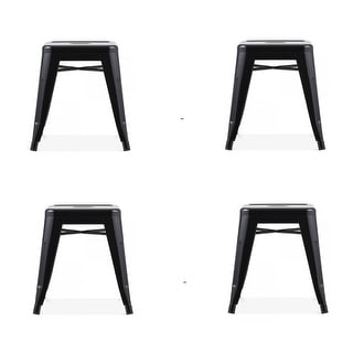Mini Black Metal Stool (Set of 4) - 18'' H x 14'' W x 14'' D - Bed Bath ...