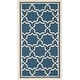 preview thumbnail 18 of 144, SAFAVIEH Courtyard Thomasina Indoor/ Outdoor Waterproof Patio Backyard Rug 2' x 3'7" - Navy/Beige