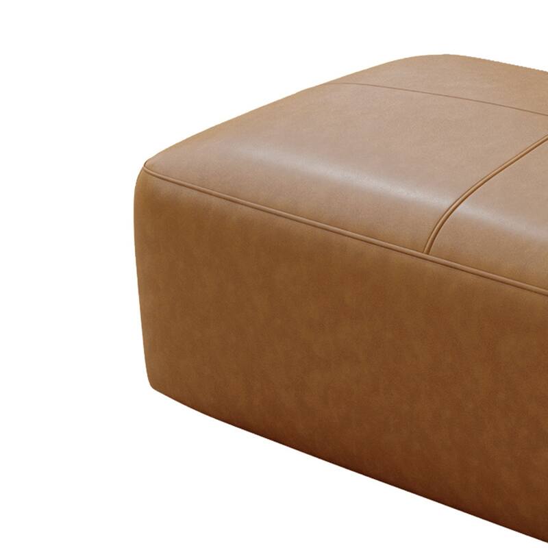 Elliot 22"/ 35"/ 43" W Modern Rectangular Genuine Leather Ottoman