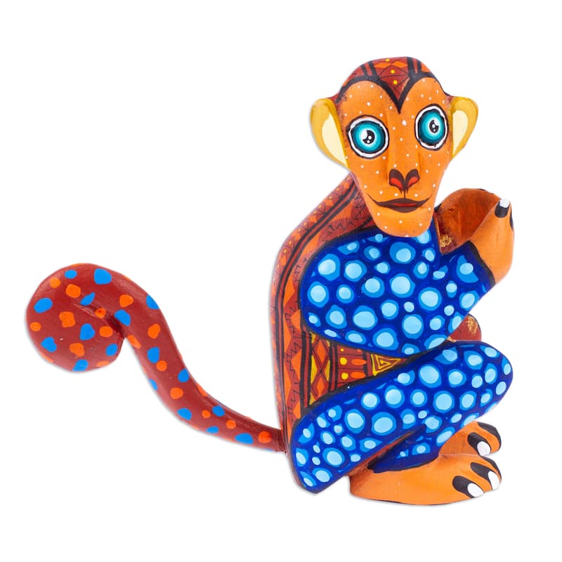 Novica Handmade Playful Soul In Brown Wood Alebrije Figurine
