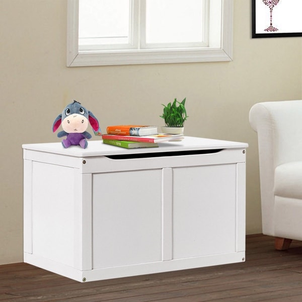 white wood toy storage