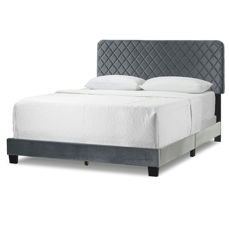 Aurum Fabric Queen Bed with Decorative Stitching