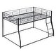 preview thumbnail 7 of 9, Full XL over Queen Metal Floor Bunk Bed, Black