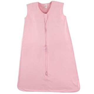 Touched by Nature Baby Girl Organic Cotton Sleeveless Wearable Solid Color Sleeping Bag, Sack, Blanket, Solid Lt. Pink