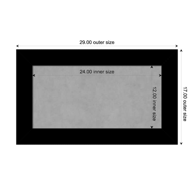 Amanti Art Basic Black Framed Magnetic Board - Board Size 24x12