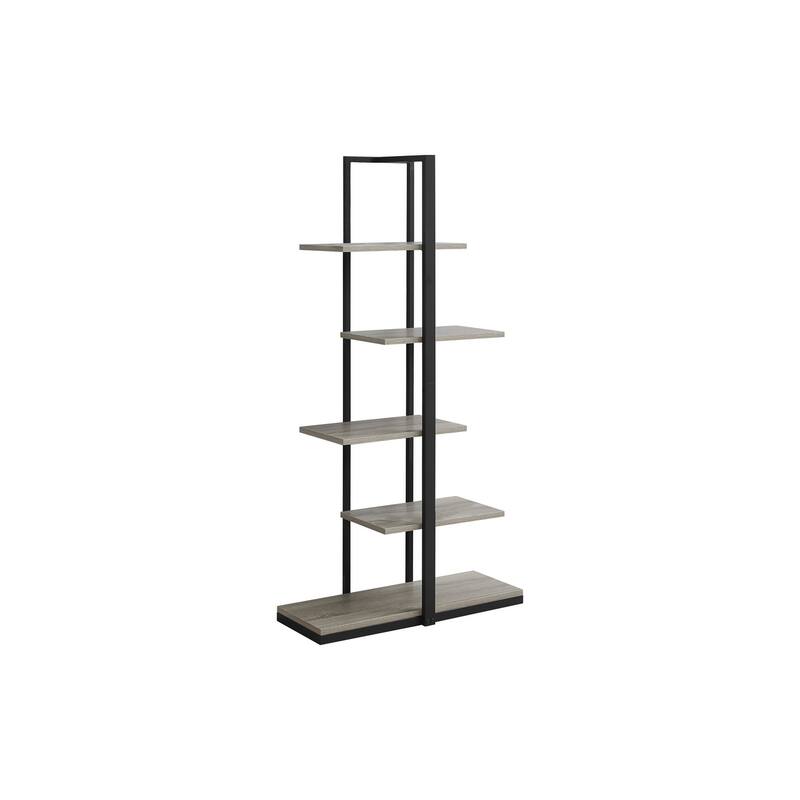 Bookshelf, Bookcase, Etagere, 5 Tier, 60"h, Office, Bedroom, Laminate, Metal, Contemporary, Modern