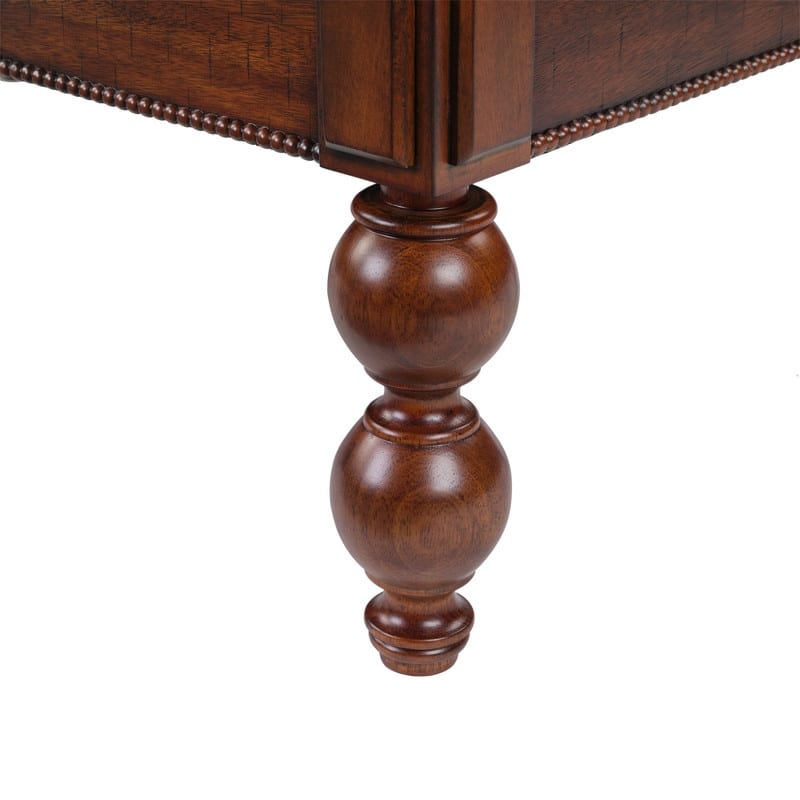 Rectangular 47" Wooden Coffee Table with Storage Drawer, Vintage Cocktail Table with Solid Wood Legs for Living Room Elegance