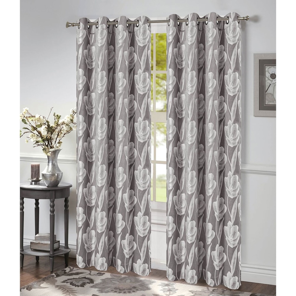 Top Finel Floral Sheer Curtains 84 Inches Long for Living Room Bedroom Grommet Window Curtains Single Panel Blue 76 x 84 inch 