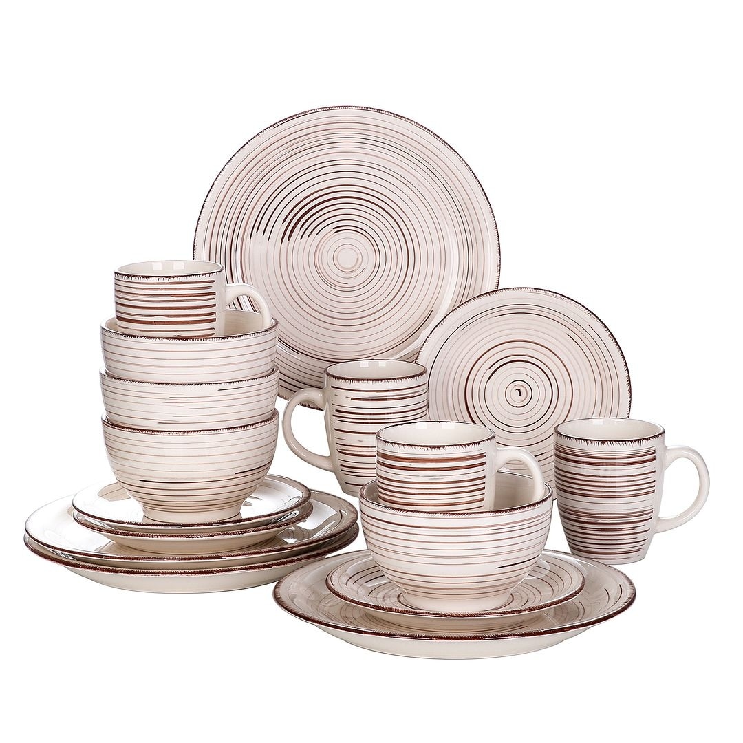 vancasso BELLA Dinnerware Set 16 Piece Turquoise Mugs Bowls Plates