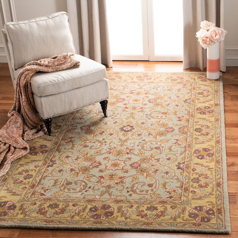 SAFAVIEH Handmade Heritage Province Traditional Oriental Wool Rug - 3' x 5' - Grey/Gold