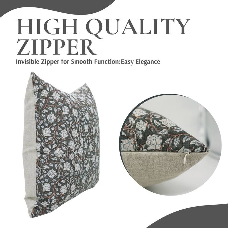 Fabdivine Black Soft Bohemian Handmade Block Print Office Accent Pillow Cover