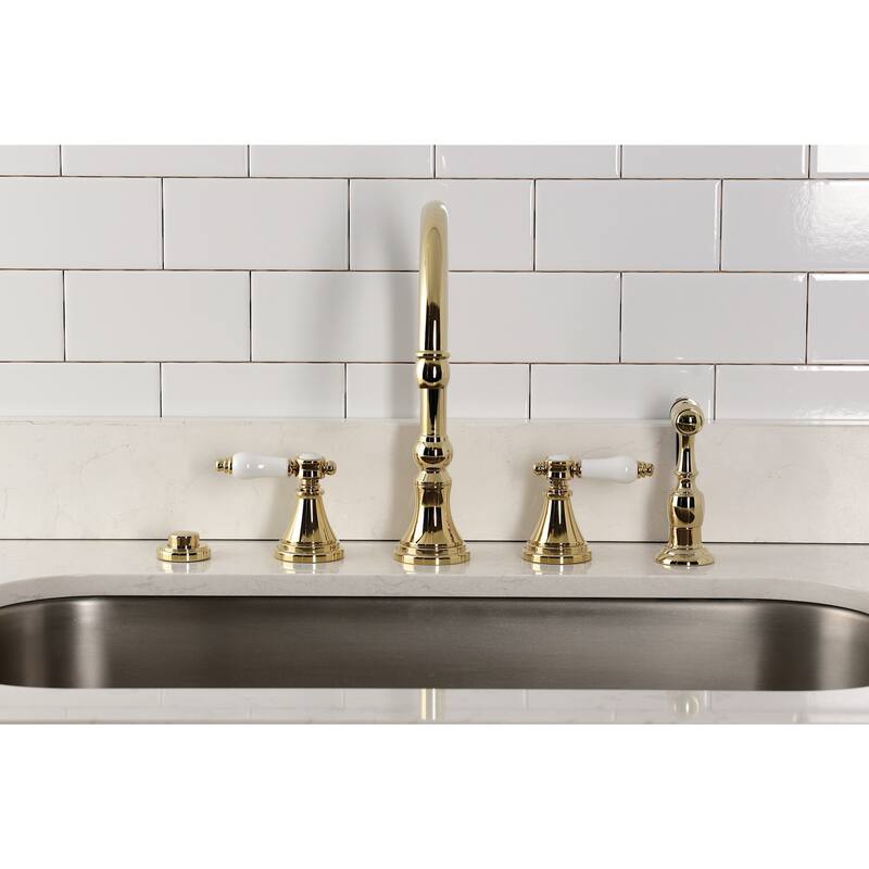 Kingston Brass KS279.BPLBS Bel-Air 1.8 GPM Widespread Kitchen Faucet - Polished Chrome