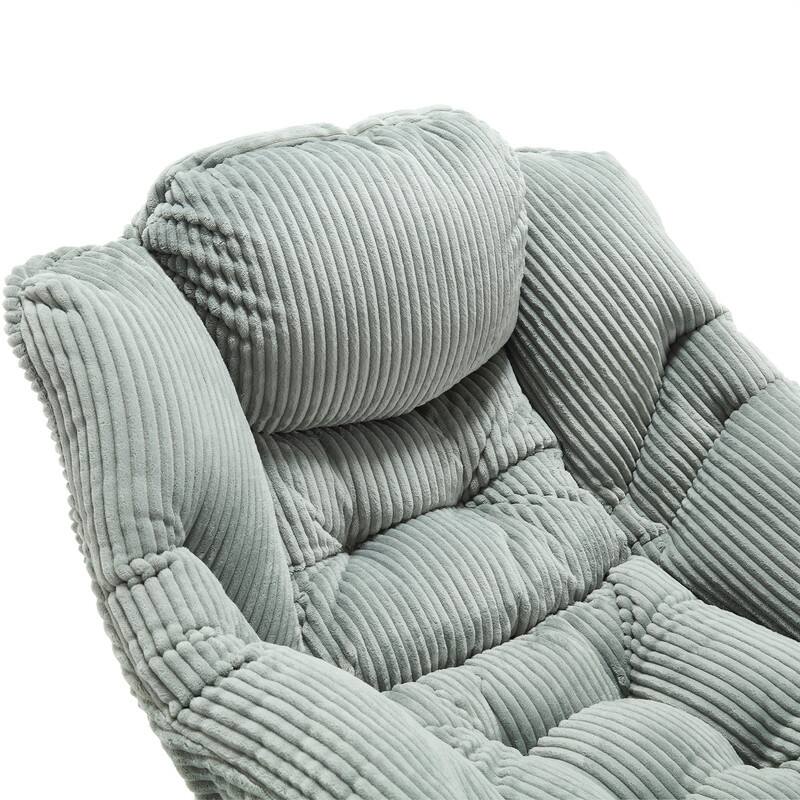 Modern Lounge Chair with Ottoman - Plush Reading Accent Chair with Footrest and Side Pocket