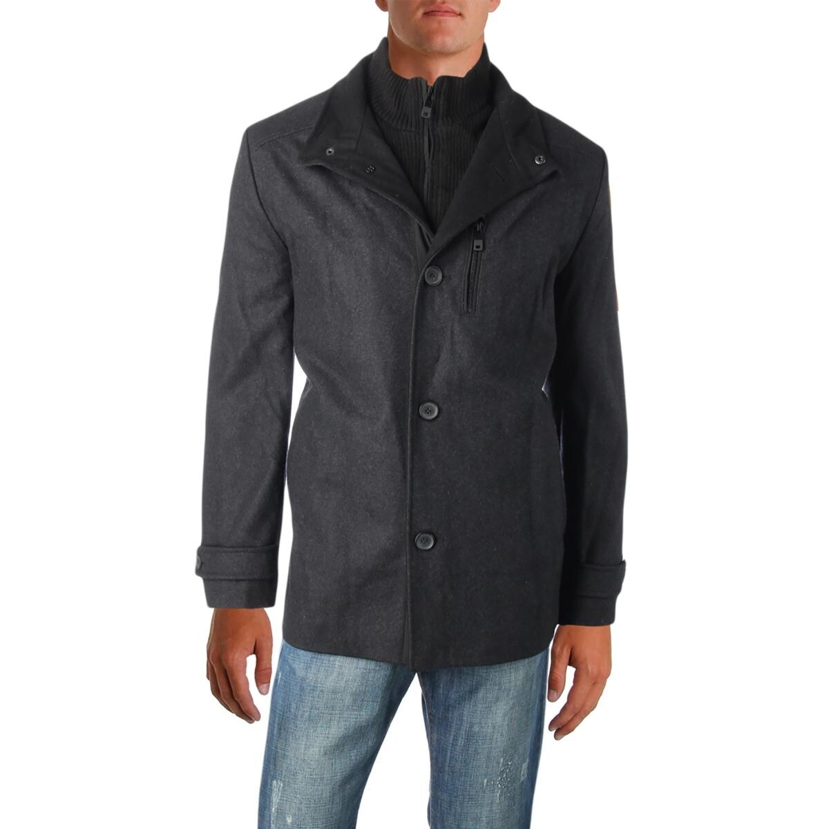 Shop Kenneth Cole New York Mens Car Coat Winter Wool Blend Free