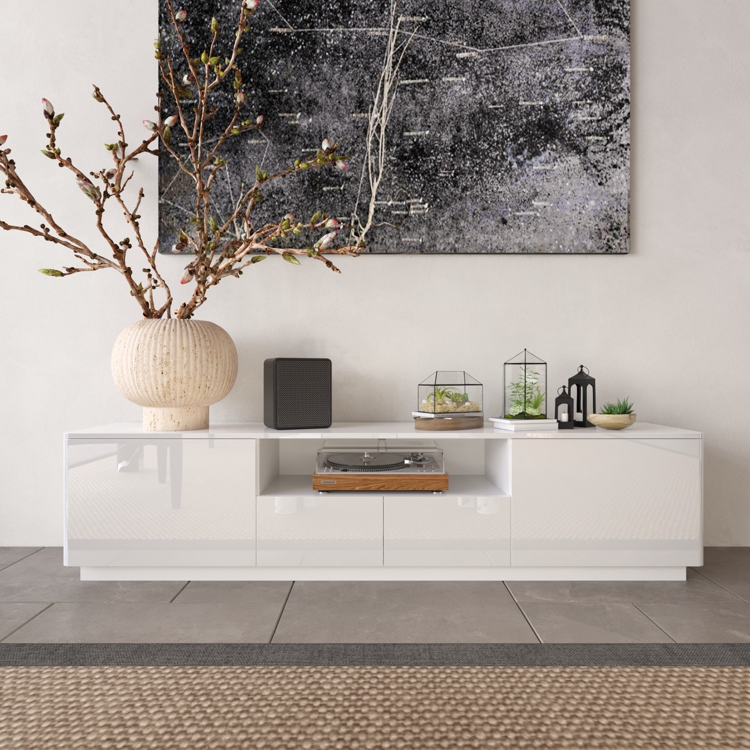 HighGloss LED TV Stand TV Entertainment Center TV Console Media Gaming