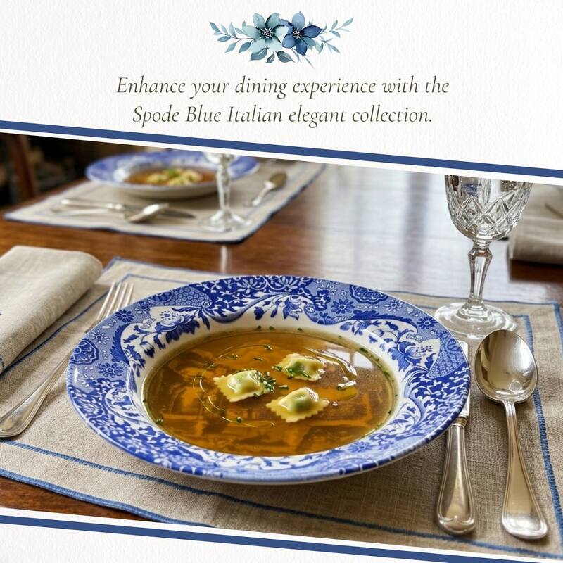 Spode Blue Italian Soup Plate - 9 inch