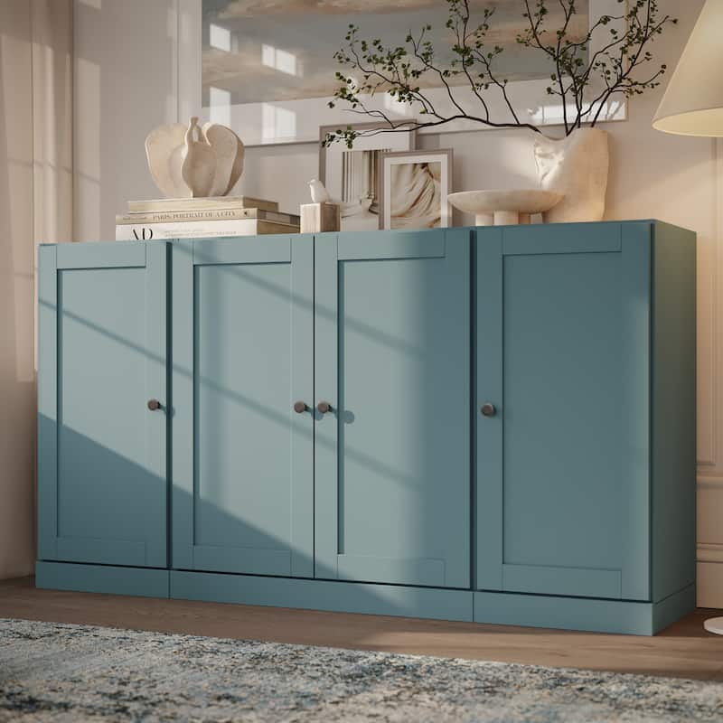 Palace Imports 100% Solid Wood 65" Sideboard with Shaker Doors, 2-Drawers & Adjustable Shelves