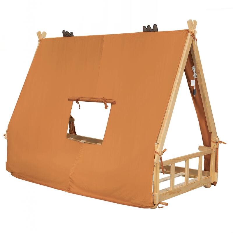 Twin Size House Bed with Tent and Light