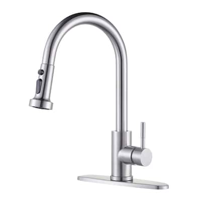 WOWOW Single Handle Pull Down Sprayer Kitchen Faucet