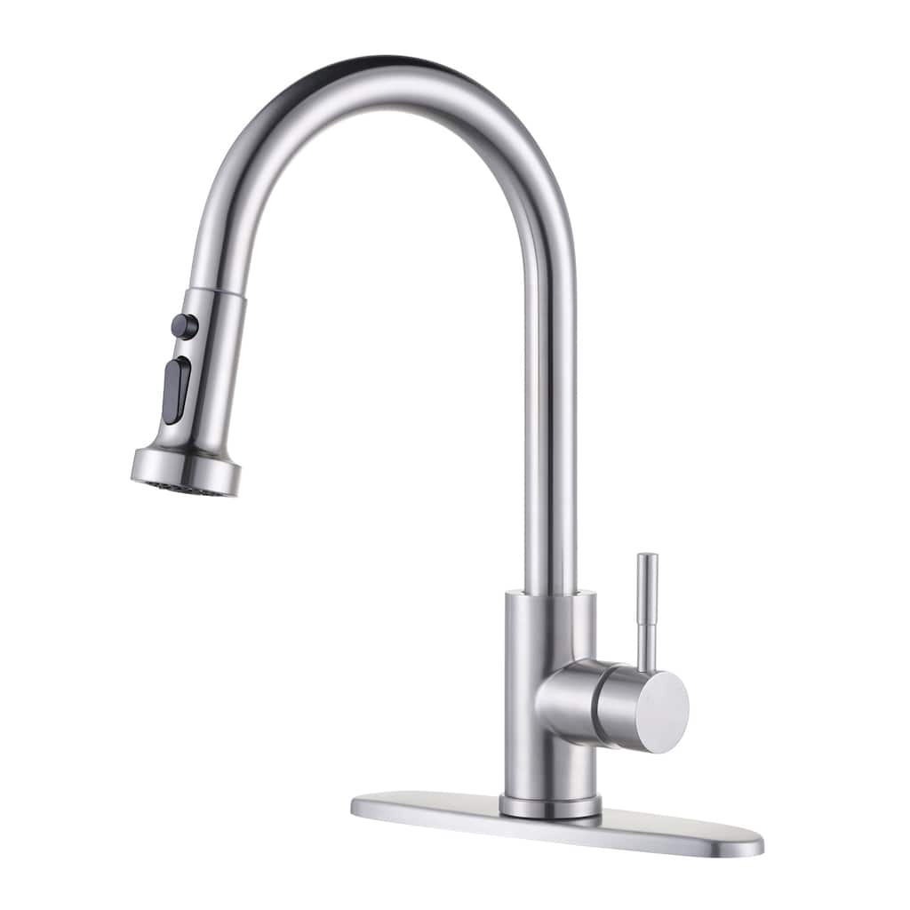 WOWOW Single Handle Pull Down Sprayer Kitchen Faucet