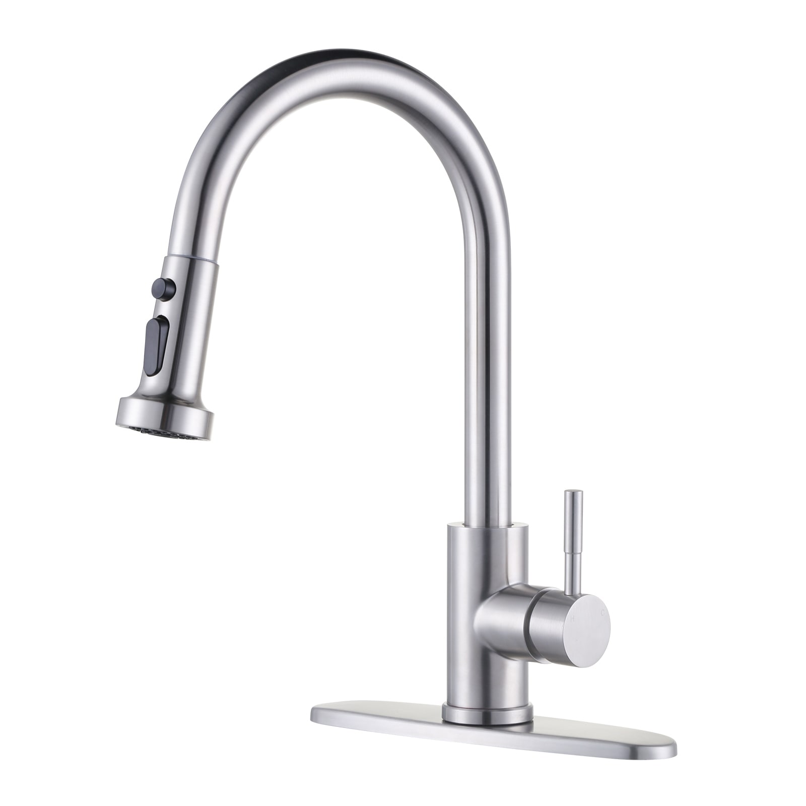 WOWOW Single Handle Pull Down Sprayer Kitchen Faucet
