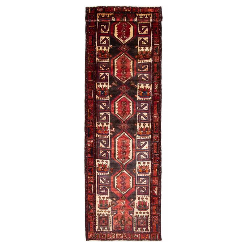 ECARPETGALLERY Hand-knotted Konya Anatolian Dark Brown Wool Rug - 3'8 x 13'0 - Dark Brown - 3'8 x 13'0