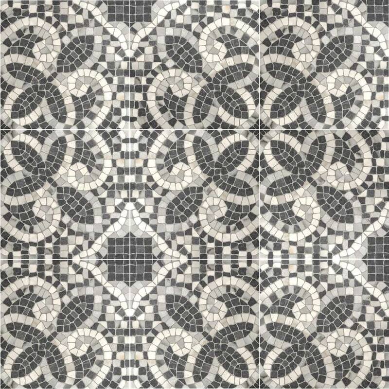 Roman Road 8x8 Matte Porcelain Encaustic Tile - Floor & Wall