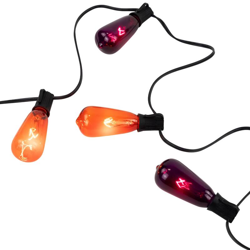 Edison E17 Halloween Light Set - Orange and Purple - 9' Black Wire - 10ct