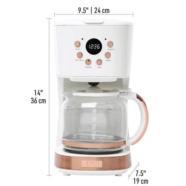 dimension image slide 2 of 4, Haden Heritage 12-Cup Programmable Coffee Maker