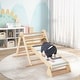 preview thumbnail 2 of 7, 3-in-1 Pikler Triangle Climbing Set Kids Foldable Montessori Toys with Ramp-Natural - 45" x 27" x 24" (L x W x H)