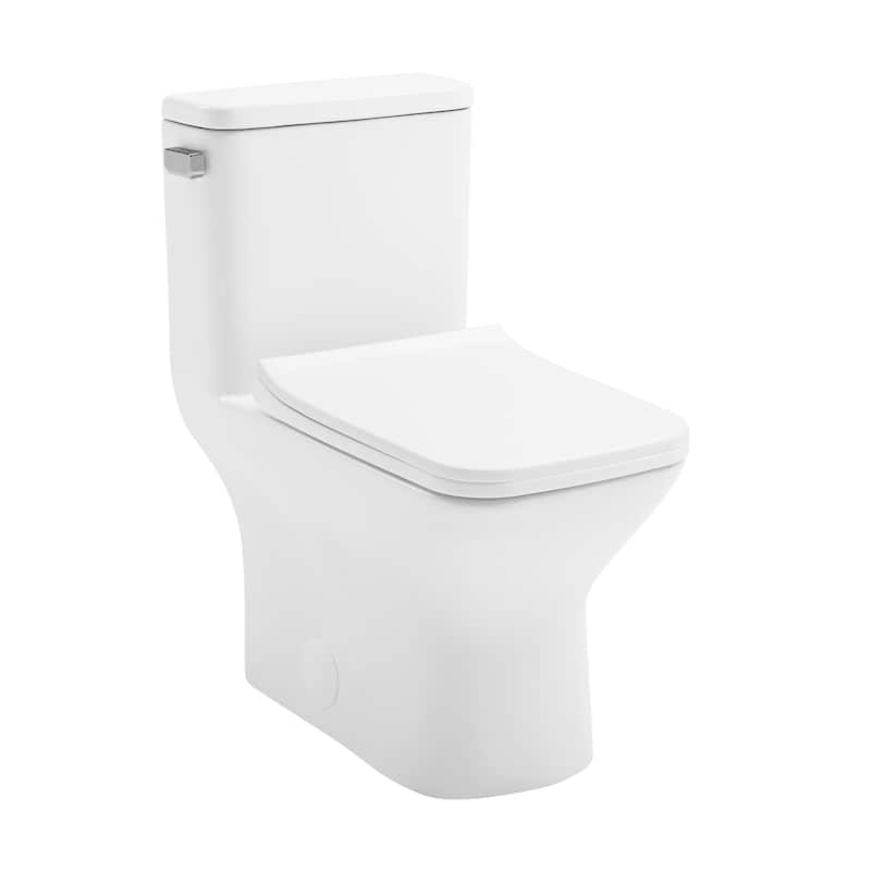 Charme One Piece Square Toilet Left Side Flush, 10" Rough-In 1.28 Gpf - 25.8" x 14.95" 29.95"