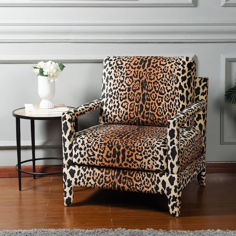 StyleCraft Dann Foley Linden Accent Chair - Brown Cheetah Printed