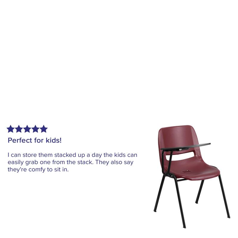 Ergonomic Shell Chair with Right Handed Flip-Up Tablet Arm