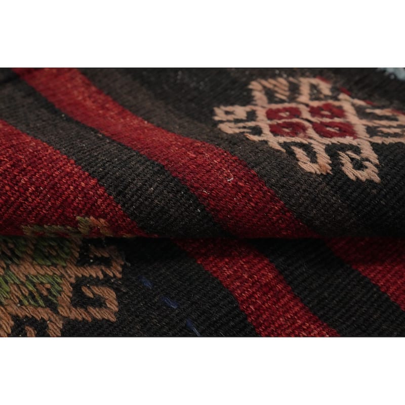 Hand Woven Oriental 100% Wool Carpet Southwestern Tribal Multi-Colored Kilim Area Rug - 9' 6'' X 5' 10''