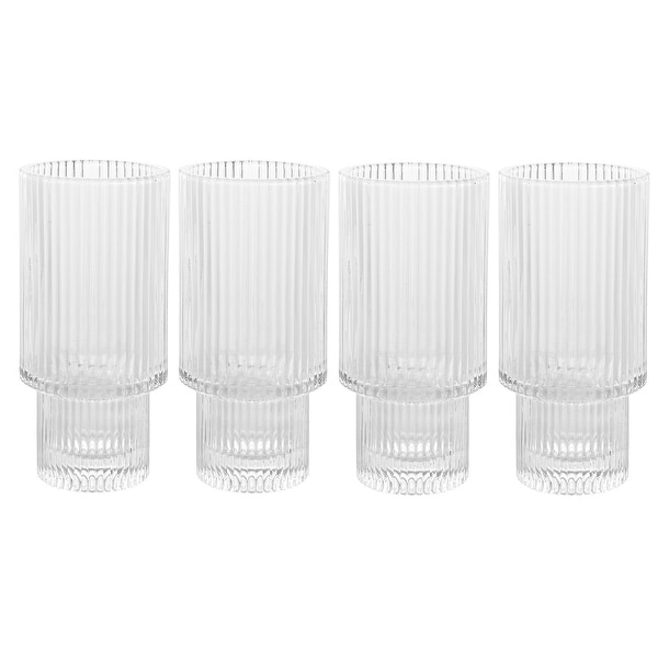 vintage atelier American Atelier Vintage Ribbed Fluted Glasses Set of 4 - On