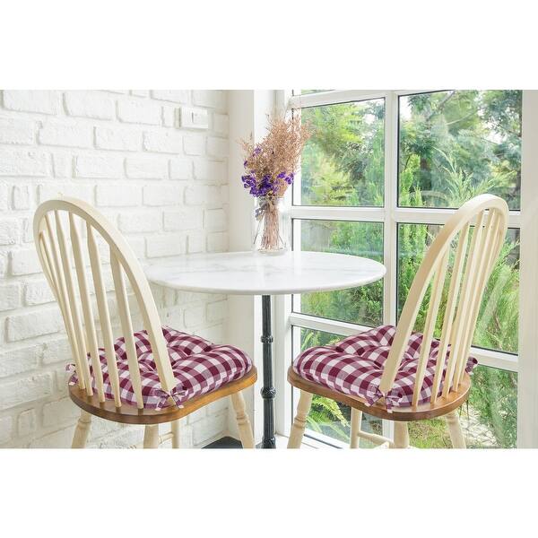 Buffalo Check Tufted Chair Seat Cushions Set Of Two Overstock 32028762
