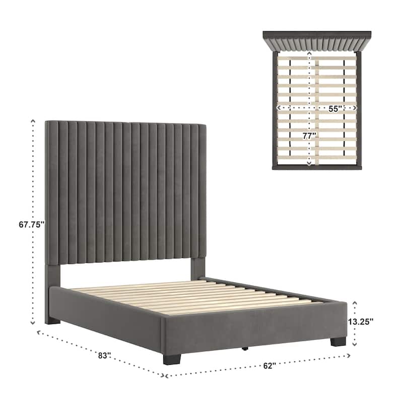 Aart Tufted Solid Wood and Upholstered Platform Bed by iNSPIRE Q Bold