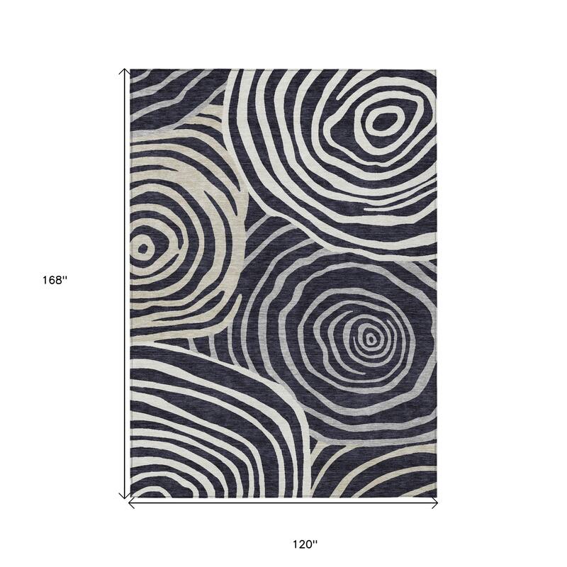 HomeRoots Abstract Transitional Rectangle Outdoor Rug