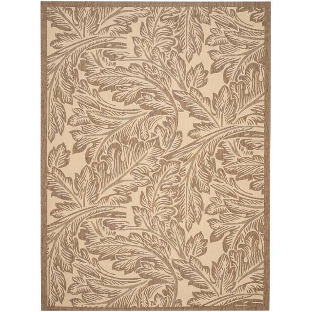 SAFAVIEH Courtyard Bettyjane Tropical Leaves Indoor/ Outdoor Area Rug