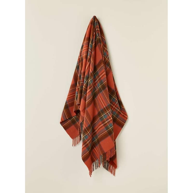 Antique Royal Stewart - Merino Lambswool Throw Blanket - Made in UK