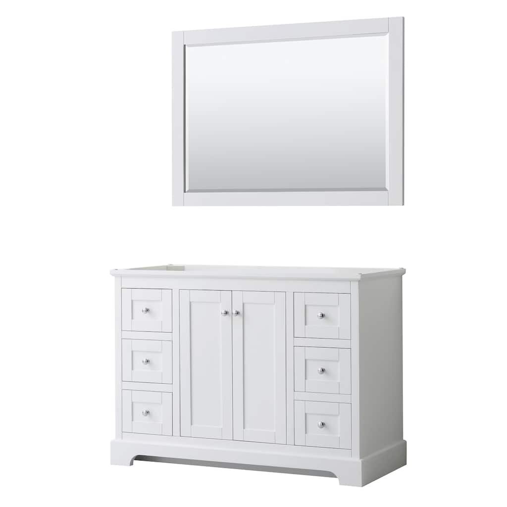 Avery 48-inch Single Vanity, No Top, No Sink, 46-inch Mirror