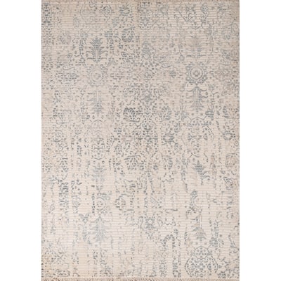 Abstract Oriental Accent Rug Handmade Striped Wool Carpet - 4'0"x 5'10"
