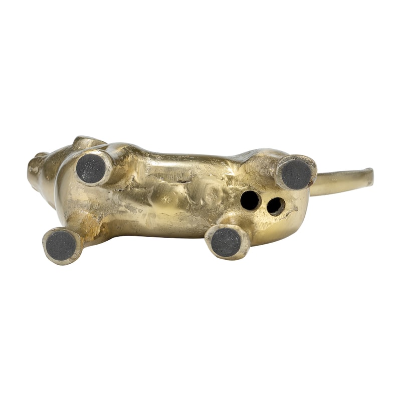 Sagebrook Home 8"L Metal, Decor Howling Dog, Gold, Novelty, 6"H, Solid Color - 8.0" x 3.0" x 6.0"